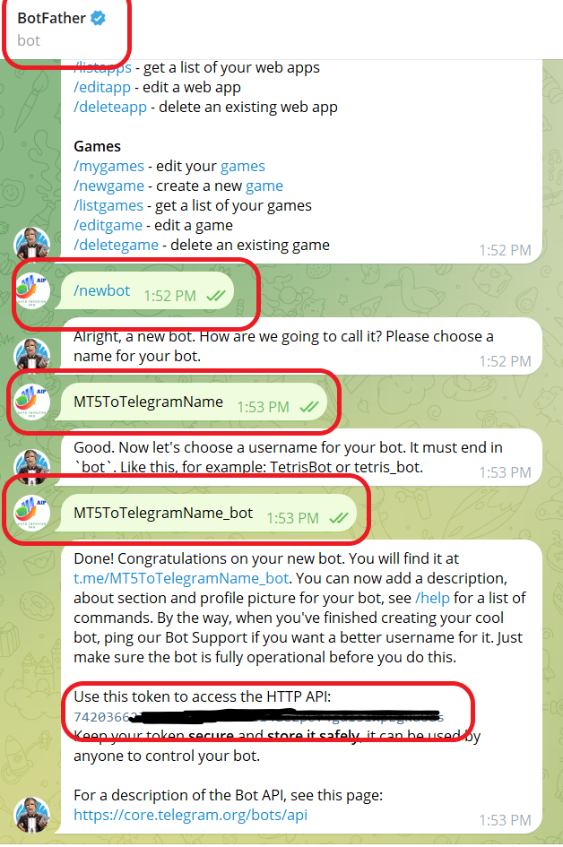 create bot Telegram