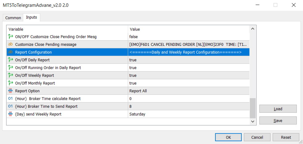 mt5 to telegram advance report config