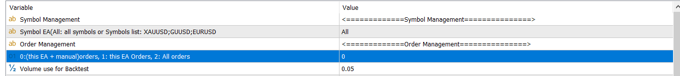 TradeManagement config